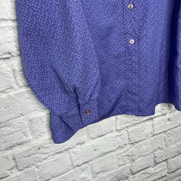 Vintage Pins and Needles Womens Blouse Purple Dot Size M 80s long Sleeve Button - Picture 3 of 8